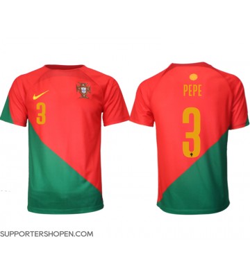 Portugal Pepe #3 Hemma Matchtröja VM 2022 Kortärmad